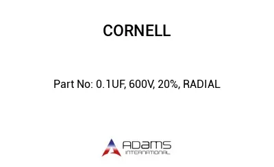 0.1UF, 600V, 20%, RADIAL