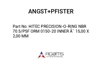 HITEC PRECISION-O-RING NBR 70.5/P5F ORM 0150-20 INNER Ã˜ 15,00 X 2,00 MM