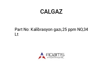 Kalibrasyon gazı,25 ppm NO,34 Lt