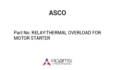 RELAY:THERMAL OVERLOAD FOR MOTOR STARTER