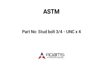 Stud bolt 3/4 - UNC x 4