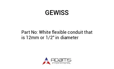 White flexible conduit that is 12mm or 1/2" in diameter